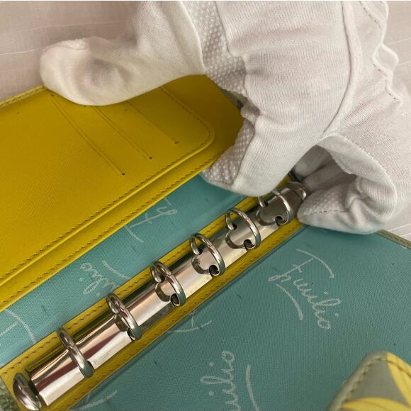 Emilio Pucci Green Floral Leather Agenda/Wallet/Notepad (COA) - Picture 8 of 14